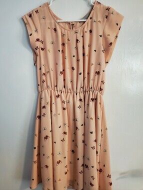 Sweet Rain Butterfly Print Short Sleeve Dress